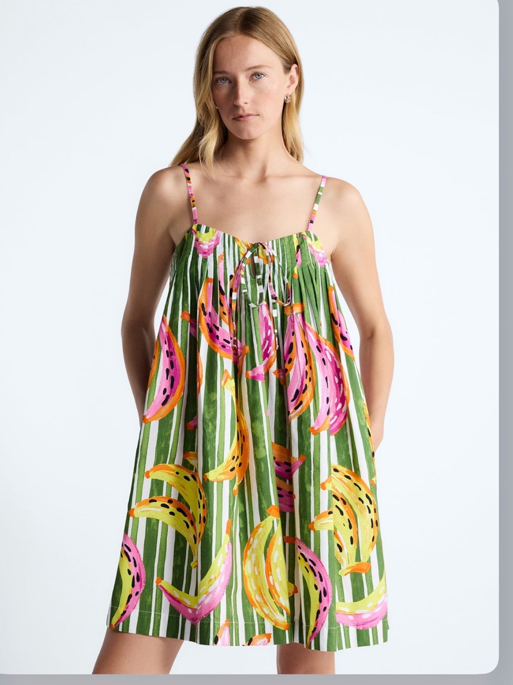 NWT! Banana Tropical-Print 100% Cotton Dress 🍌 Medium-Large